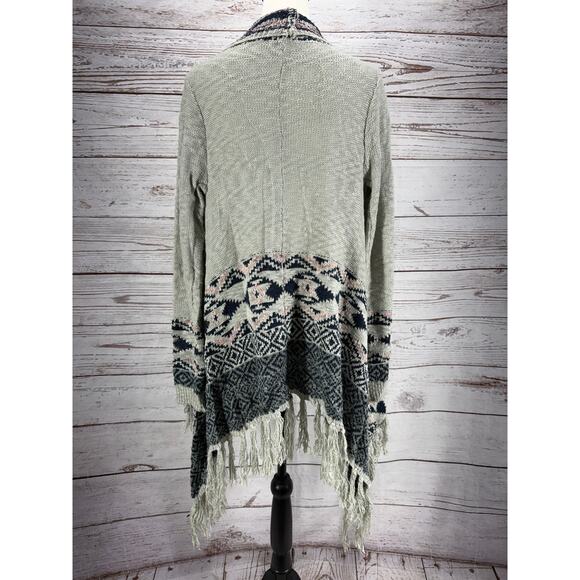 Double Zero Women's Knit Open Front Fringe Cardigan Size Medium - Picture 10 of 13